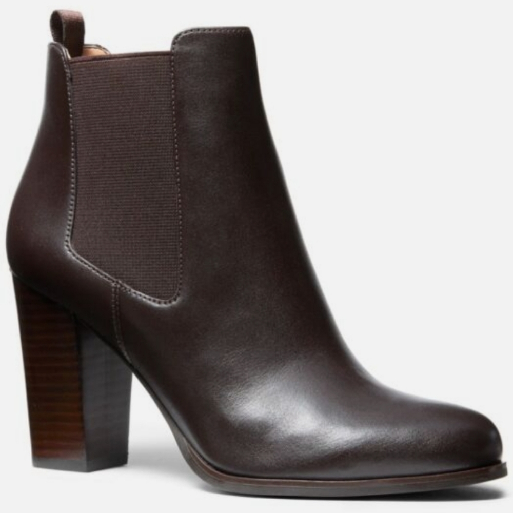 Michael Kors Lottie Booties Chocolate -10 - Picture 1 of 4